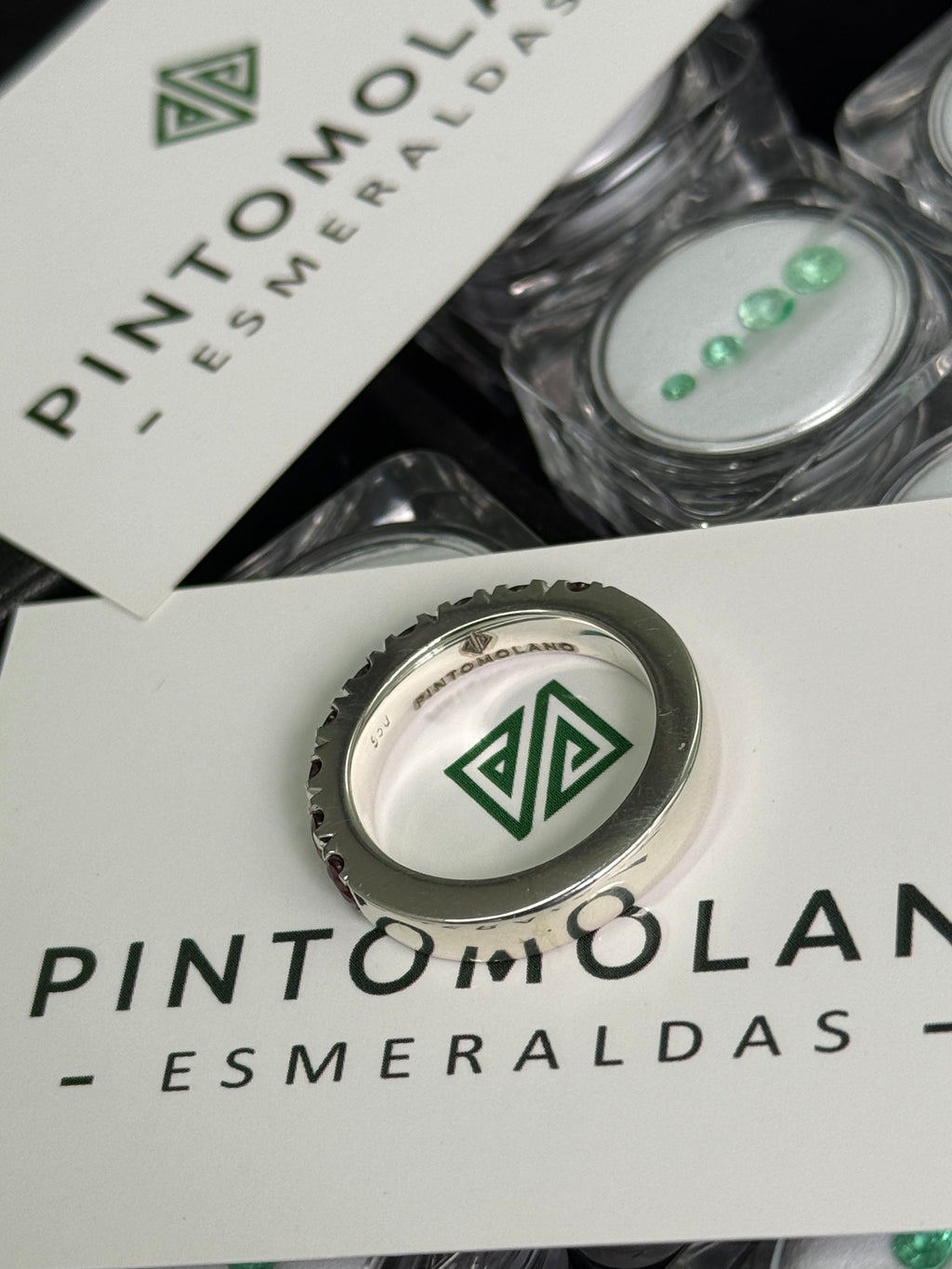 Anillo de Hombre en Plata – Cintillo con 9 Rubíes Naturales de 4 mm