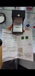 Aretes Topos Plata 925 - Esmeralda