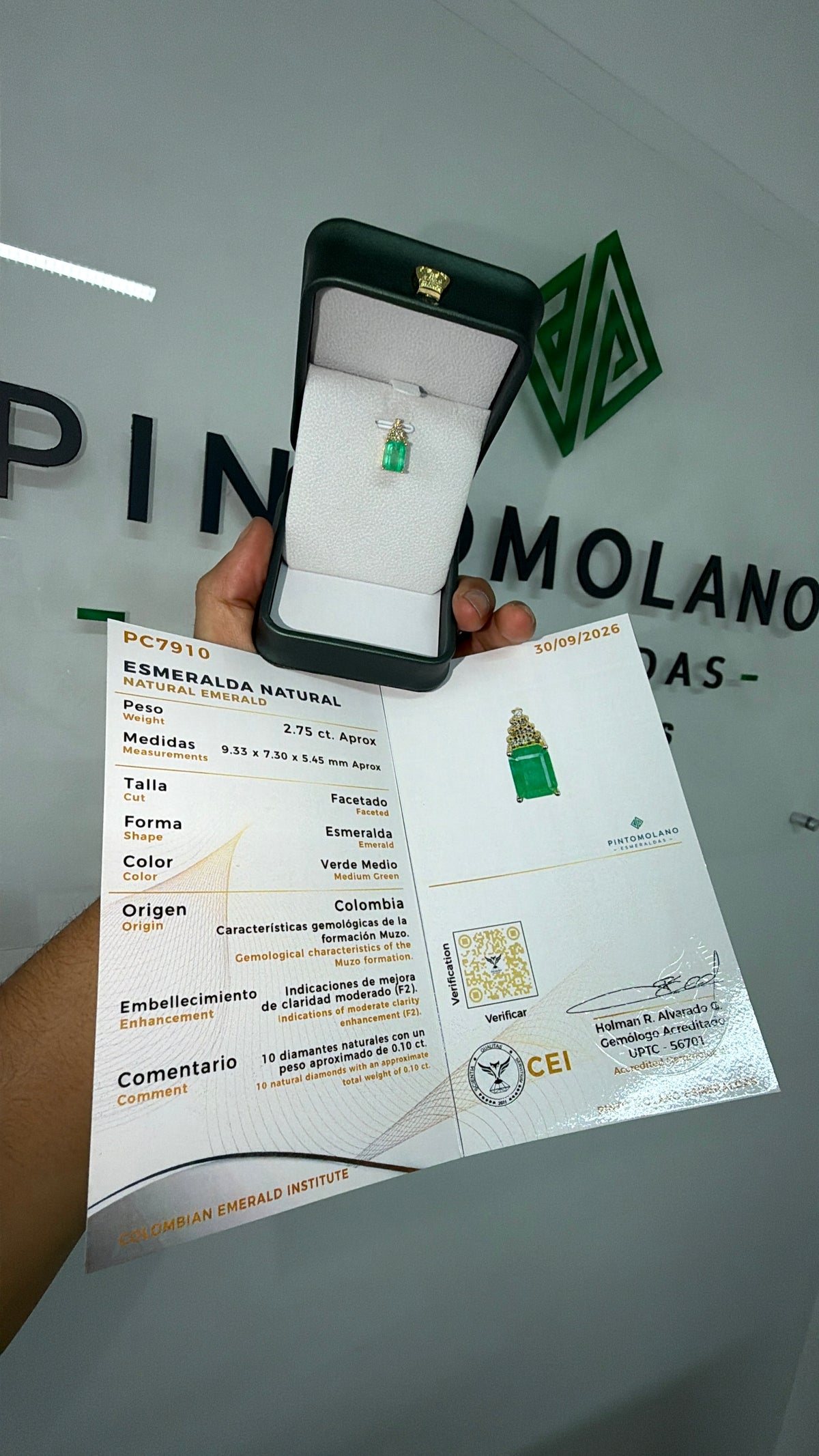 Dije Piña en oro con Esmeralda y Diamantes - Disponible para fabricación