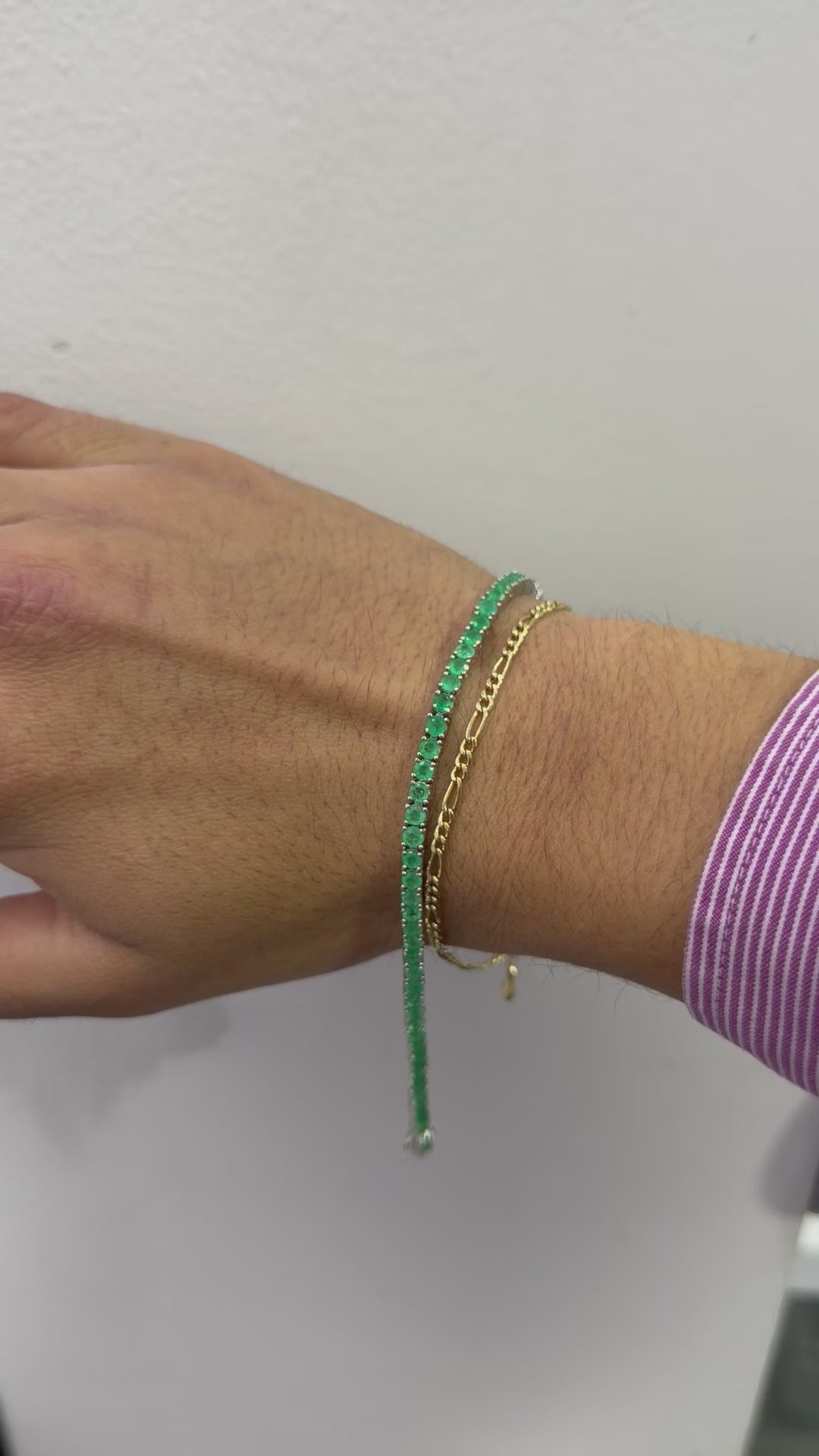 Pulsera tennis Esmeralda 3mm en Plata - Disponible para fabricación