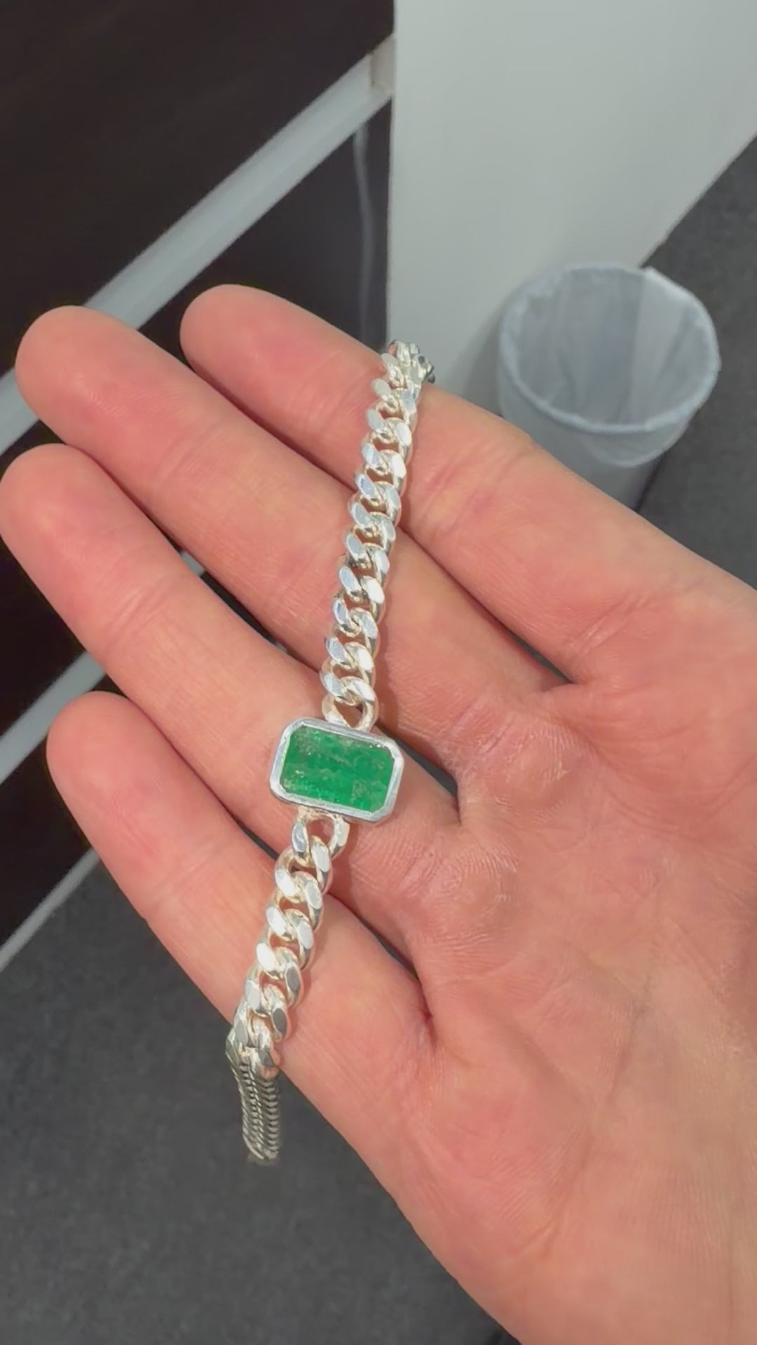 Pulsera Esmeralda Cuadrada